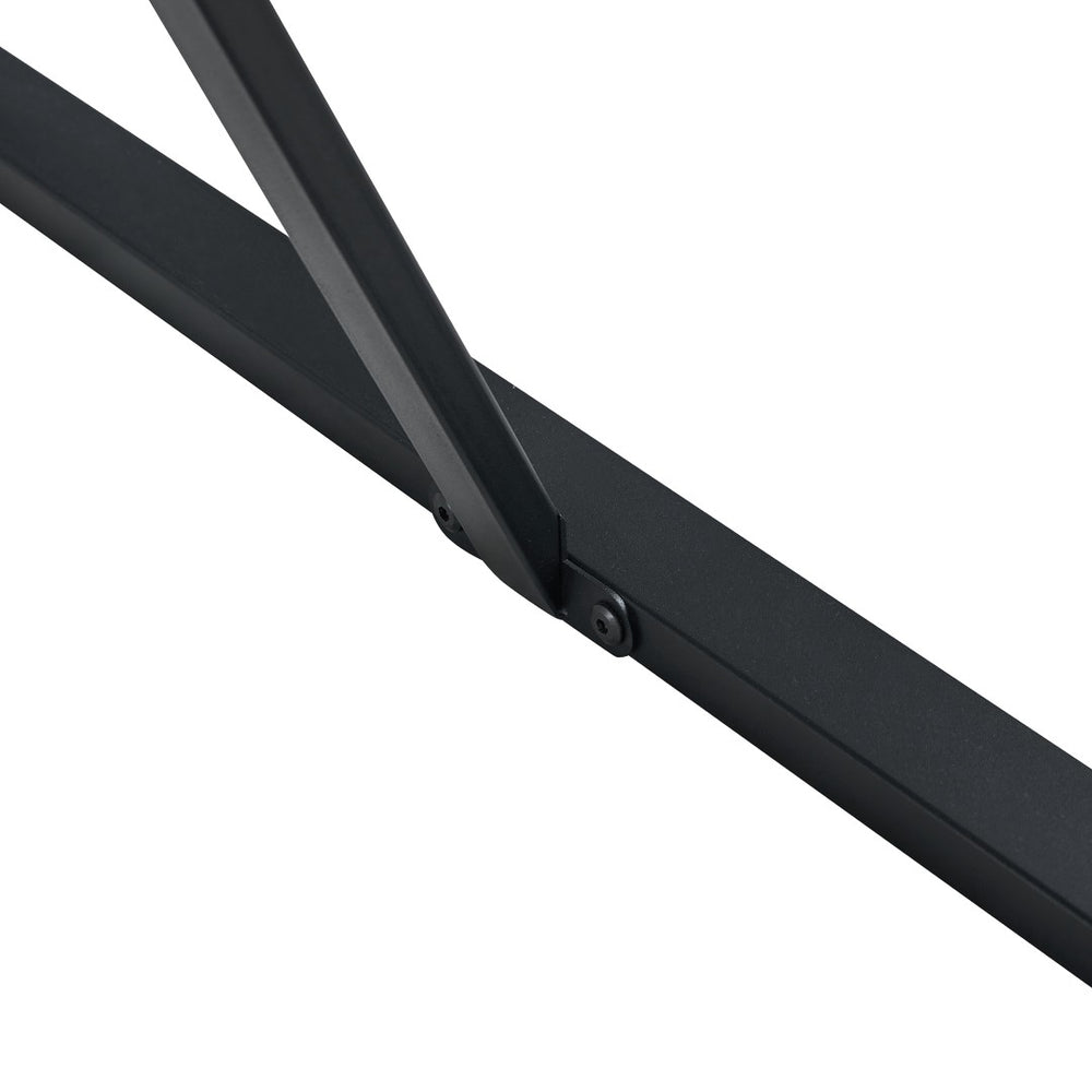 English Elm Table Modern Minimalist Grey Marble Mdf Dining Set With 6 Comfortable Brown Chairs & Metal Frame W1151S02682-GIGA