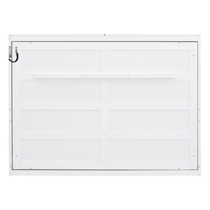 English Elm Queen Murphy Wall Bed with Dual Piston Mechanism Space Saving Mdf Cabinet Frame White LP000665AAK-2