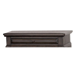 English Elm Queen Sleigh Bed Dark Mahogany Set with Dresser, Mirror, Chest & Nightstand — Solid Wood, Hardware B2699S00069
