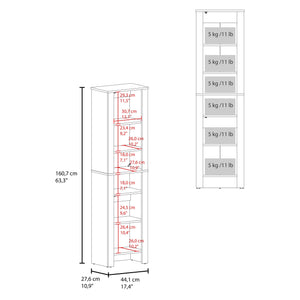 English Elm Vanessa Slim Black Bathroom Cabinet with Melamine Finish, 2 Doors + Open Shelf for Organized Storage B070P374509