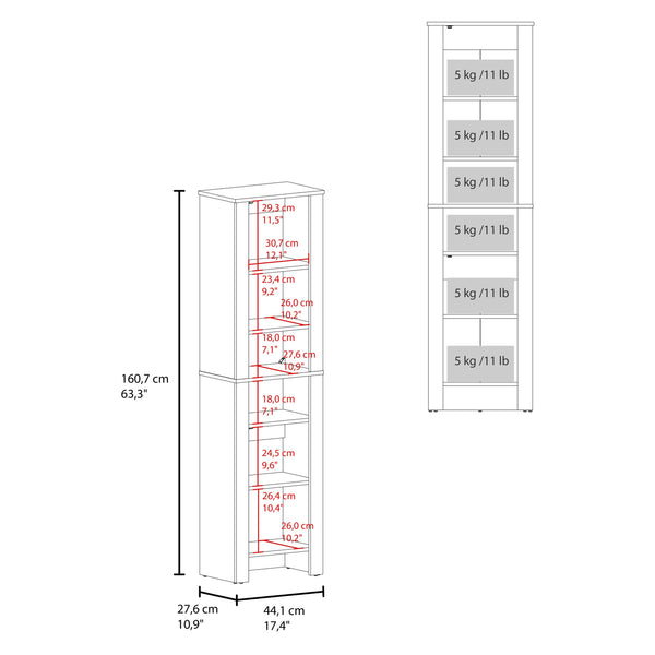 English Elm Vanessa Slim Black Bathroom Cabinet with Melamine Finish, 2 Doors + Open Shelf for Organized Storage B070P374509