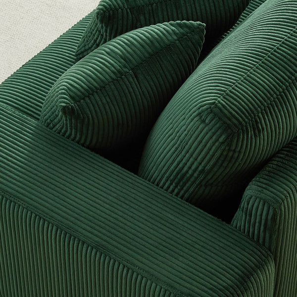 English Elm 148.03'' Mid Century Modern 4 Seat Sectional Sofa with Reversible Chaise for Living Room Green W876S00330