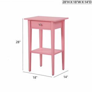 English Elm Charming Pink Nightstand - Stylish Contemporary Bedside Table With Storage For Modern Spaces B078112073
