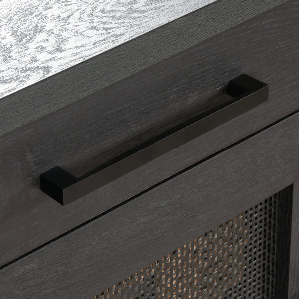 English Elm Desk, Sleek Black Engineered Wood Workspace With Ample Surface, Cable Management & Easy Assembly B356P402681