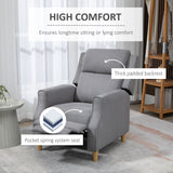 English Elm Homcom Manual Recliner Chair With Footrest, Contemporary For Living Room