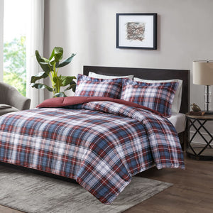 English Elm King/Cal King Parkston 3M Scotchgard Plaid Down Alternative Comforter Set - Moisture-Wicking, OEKO‑TEX Safe B03599078
