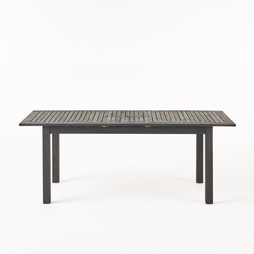English Elm Christopher Knight Home® - Outdoor Expandable Acacia Wood Dining Table with Handcrafted Details, Seating for Large Gatherings DARK GREY 68892.00SGRY