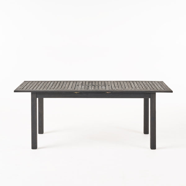 English Elm Christopher Knight Home® - Outdoor Expandable Acacia Wood Dining Table with Handcrafted Details, Seating for Large Gatherings DARK GREY 68892.00SGRY