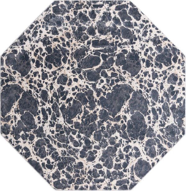 Unique Loom Oasis Breeze Machine Made Abstract Rug Gray, Ivory/Beige 7' 1" x 7' 1"