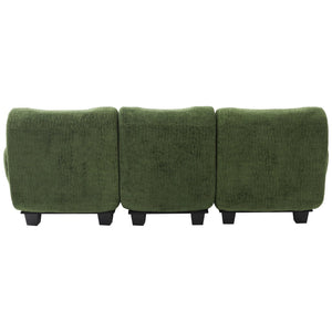 English Elm Oversized Chenille Chaise Lounge Deep Seat Sculptural Armrests Modern Living Room Retreat N763P326131F