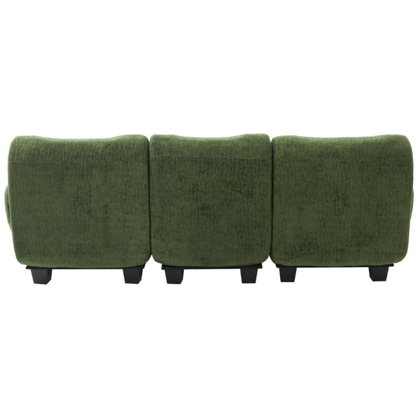 English Elm Oversized Chenille Chaise Lounge Deep Seat Sculptural Armrests Modern Living Room Retreat N763P326131F