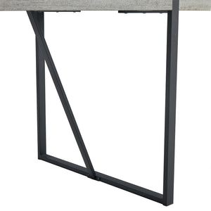 English Elm Table And Chair Set: Modern Grey Marble Dining Table With 6 Pu-Cushioned Chairs & Metal Frame W1151S01883-GIGA