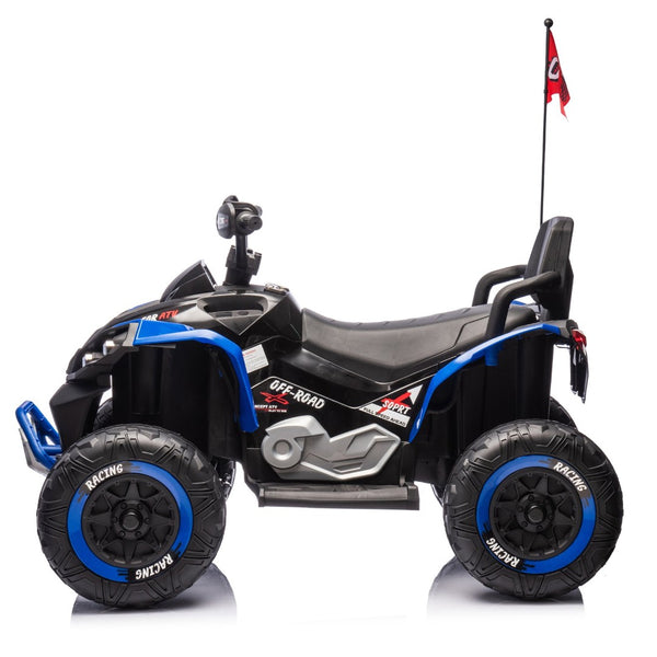 English Elm 24v Kids Electric Atv Xxxl Off-road Ride on with Remote Parental Control and Bluetooth Blue W1578P228313