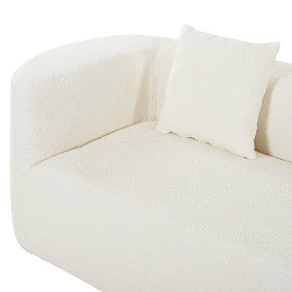 English Elm U_Style Curved Modular 132" Chenille Sectional Sofa with Plush Spring Cushions for Cozy Living Beige WY000456AAA