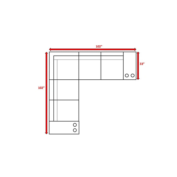 English Elm 7-Piece Rattan Sectional Sofa Set with Cushions, No Assembly, Rustproof Frame, UV-Resistant Outdoor Luxury B120S00007