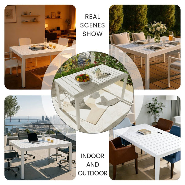 English Elm Summer 5 Piece Outdoor Dining Set Waterproof Pp Stackable Chairs Rust Proof Metal Legs W3450S00114