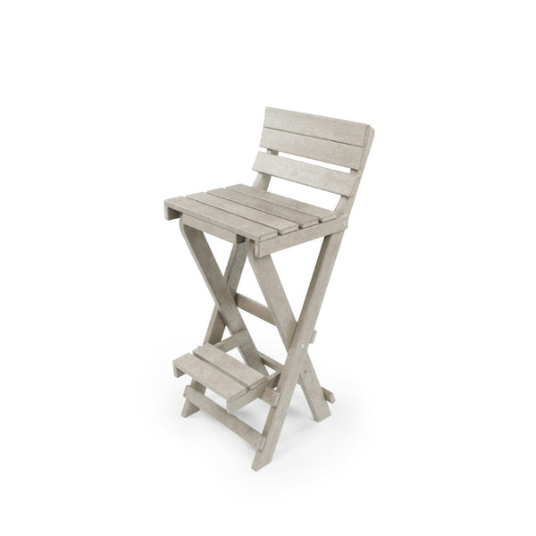 English Elm Harbor Point Recycled Hdpe Outdoor Folding Bar Stool Patio Deck All Season Seating Sand B2745P409655