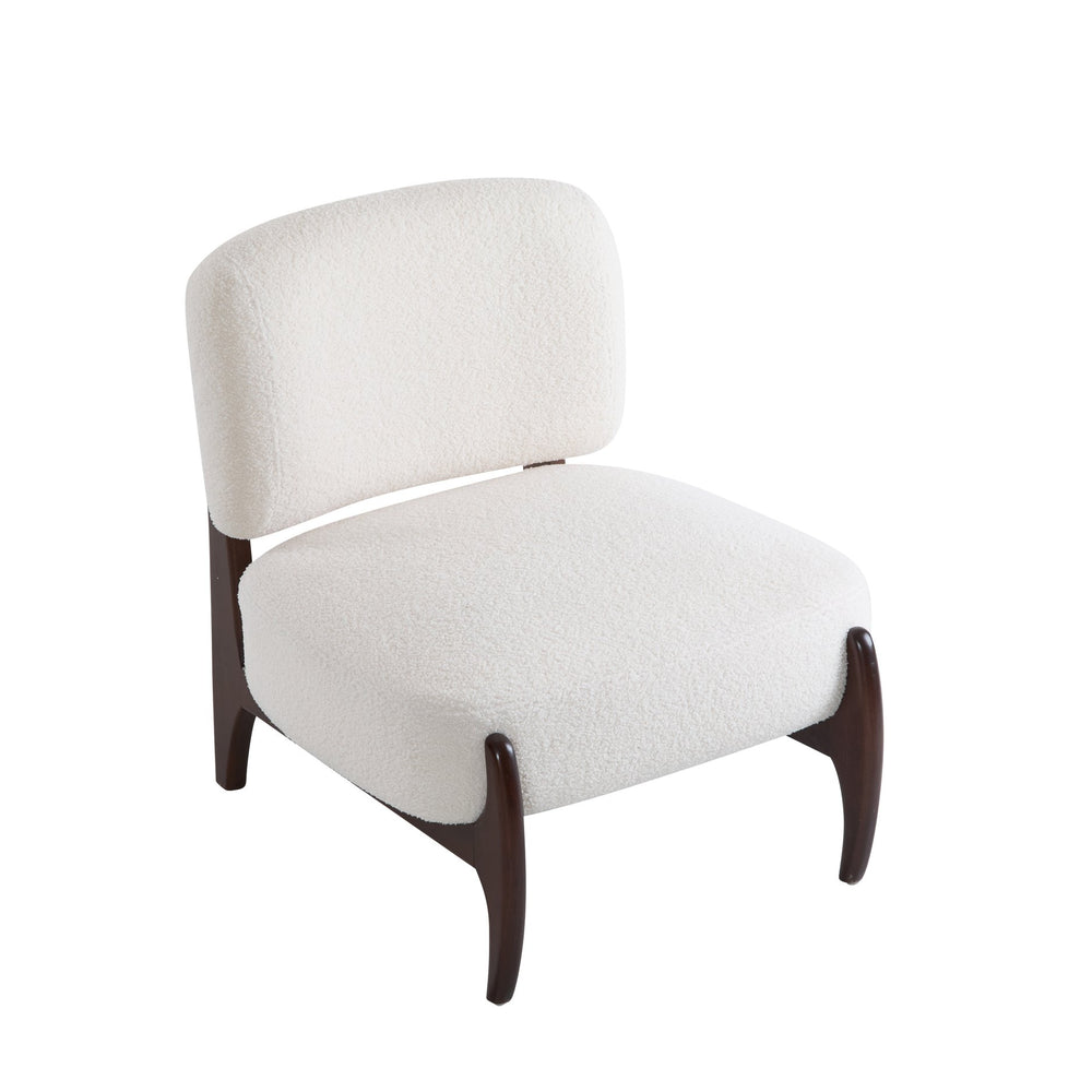English Elm Christopher Knight Home® - 25.5" Boucle Lounge Chair with Solid Wood Frame, Plush Textured Upholstery and Modern Minimalist Style Beige N767P256376B