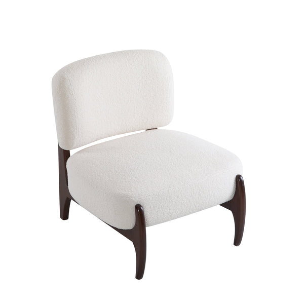 English Elm Christopher Knight Home® - 25.5" Boucle Lounge Chair with Solid Wood Frame, Plush Textured Upholstery and Modern Minimalist Style Beige N767P256376B