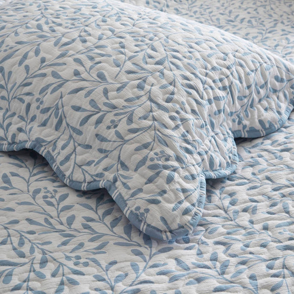 English Elm 5-piece Cotton Dobby Botanical Duvet Set with Embroidered Coastal Throw Pillows B035P463290