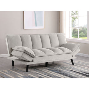 English Elm Fullerton Velvet Channel Tufted Convertible Sleeper Sofa with Splayed Legs for Studio Spaces B062P447777