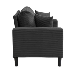 English Elm 57 Inch Compact Upholstered Loveseat with Hardwood Frame for Modern Living Spaces Dark Gray W311P221210