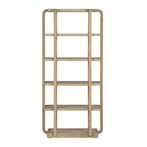 Crestview Collection Transitional Etagere Bookcase – Elegant Tan Wood Finish With 5 Fixed Shelves For Stylish Display Tan Solid Wood Cvfdr1232