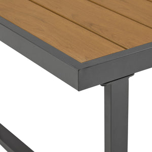 English Elm Christopher Knight Home® - 4-Pieces Outdoor Metal Patio Furniture Set with Deep-Seat Cushions, Teslin Rope, Wood-Look Tabletop, Rust-Resistant Frame Natural+Grey N780P2540723G