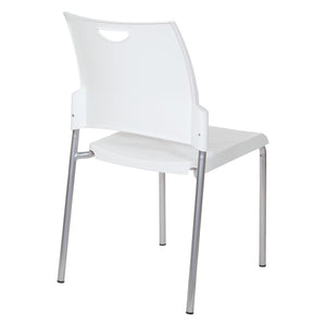 OSP Home Furnishings Straight Leg Stackable Office Chair Polyurethane Seat Modern Frame Ships Assembled STC8300C28-11
