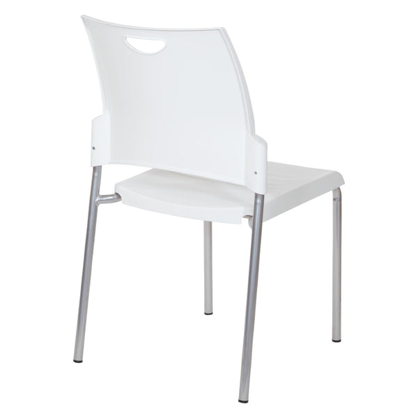 OSP Home Furnishings Straight Leg Stackable Office Chair Polyurethane Seat Modern Frame Ships Assembled STC8300C28-11