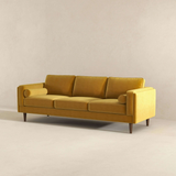 English Elm Ashcroft Furniture - Amber Mid Century Modern Yellow Luxury Modern Velvet Sofa