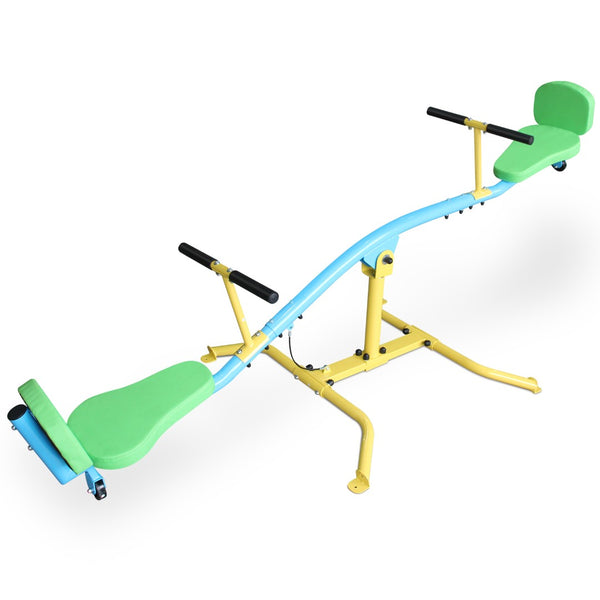 English Elm Children's 360 Rotating Seesaw Steel Frame Dual Seat Backrest Ride on Indoor Outdoor Play W1408P331589