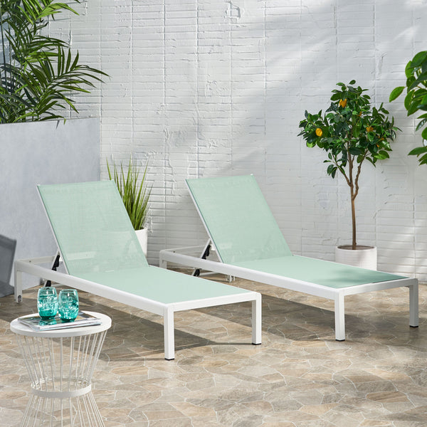 English Elm Christopher Knight Home® - Cape Coral Chaise Lounge - Adjustable Outdoor Lounger With Rust-Resistant Frame & Easy Mobility 57592.00GRNMP2