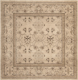 Unique Loom La Jolla Botanica Machine Made Floral Rug Ivory, Beige/Ivory/Light Brown 9' 10" x 9' 10"
