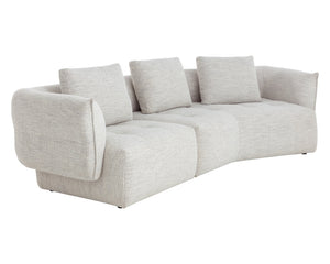 Sunpan Emmeline Sofa - Stylish Asymmetrical Design With Textured Boucle Fabric For Ultimate Comfort & Elegance Grey Fabric 111773