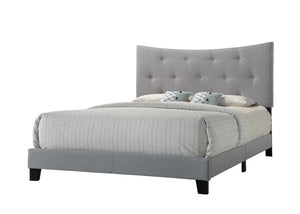 English Elm Venacha Gray Fabric Queen Bed with Tufted Arched Headboard, 660lb Capacity, Rubberwood Legs, Modern Chic B2726P266941