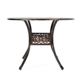 Christopher Knight Home® - Noble House - Tucson Shiny Copper Cast Aluminum Dining Table