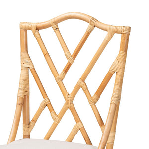 English Elm Modern Handwoven Rattan Dining Chair with Removable Cushion for Coastal Spaces B2750P470027