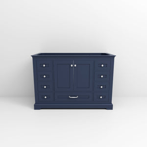English Elm Navy Blue Single-Sink Vanity 48” W X 22” D - Elegant Solid Wood Design With Ample Storage & Soft-Close Features B2731P258218