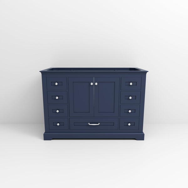 English Elm Navy Blue Single-Sink Vanity 48” W X 22” D - Elegant Solid Wood Design With Ample Storage & Soft-Close Features B2731P258218