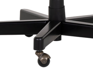 Sunpan Hubert Regal Office Chair - Wingback Design in Tobacco Tan Faux Leather with Black Birch Base