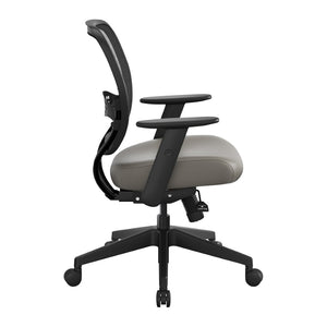 OSP Home Furnishings Air Grid Ergonomic Mesh Office Chair with Lumbar Support and Greenguard Certified Airflow Castillo Metal 5500SL-K006
