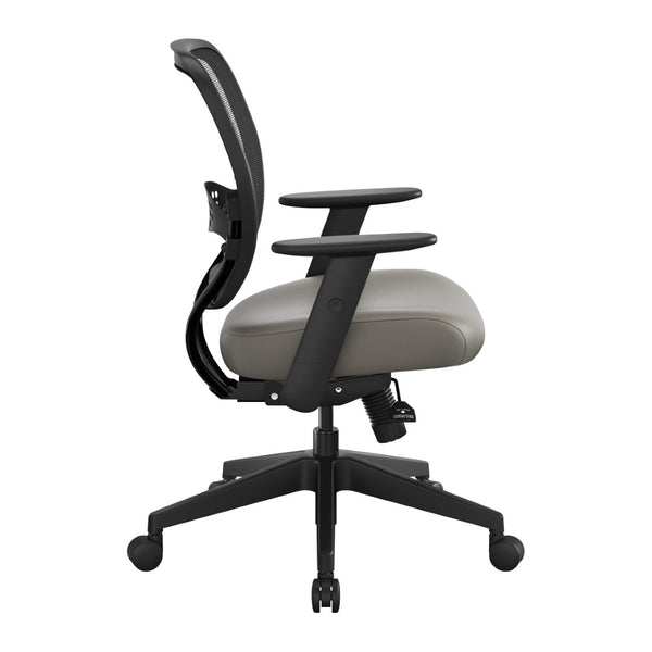 OSP Home Furnishings Air Grid Ergonomic Mesh Office Chair with Lumbar Support and Greenguard Certified Airflow Castillo Metal 5500SL-K006