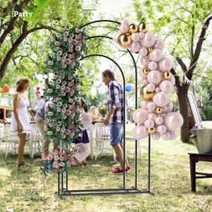 English Elm Balloon Arch Backdrop Stand Set of 3 Graduated Metal Frames for Wedding Decor Black T3971P423829