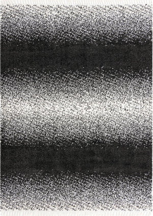 Unique Loom Hygge Shag Gradient Machine Made Gradient Rug Black and White,  9' 0" x 12' 2"