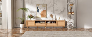 English Elm Rattan Door Media Console with Pine Legs Modern Farmhouse Tv Stand for Large Living Rooms N710P365030P
