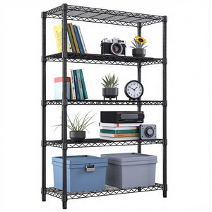 English Elm 1750 Lbs Carbon Steel Five Tier Wire Shelving Unit Heavy Duty Garage Storage Rack Black W5386P480703