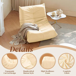 English Elm Luxury Plush Accent Chair with Button-Tufted Corduroy Cover and High-Density Memory Foam Comfort, Anti-Slip Base White W3955P388723