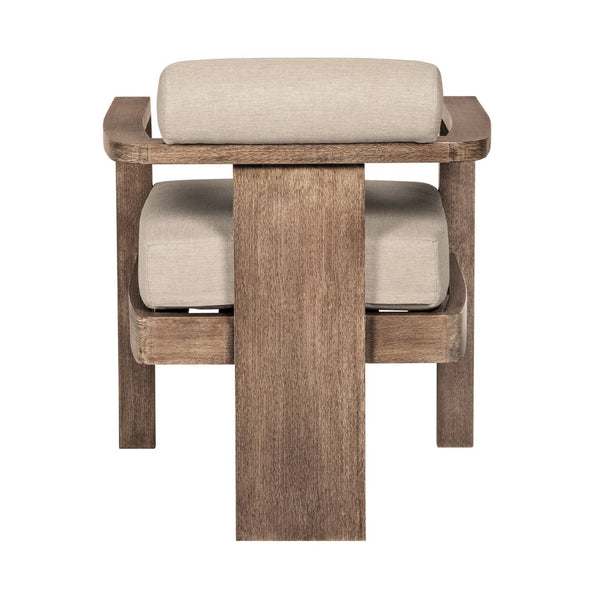 English Elm Relic Outdoor Eucalyptus Dining Chair with Taupe Olefin Cushions Patio Seating B2736P464821
