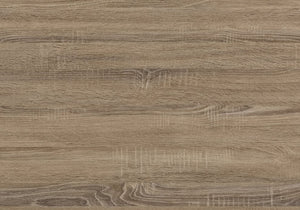 English Elm Computer Desk with Taupe Wood-Look Surface, 42" x20", Black X-Frame, 2 Drawers + Open Shelf, Modern B2710P219957